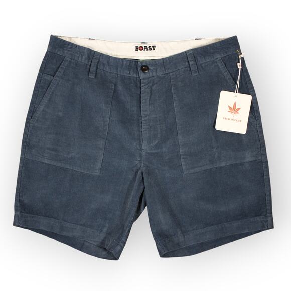 BOAST USA Mens 36 Patch Pocket Corduroy Short Blue NWT 7.5" Inseam - Picture 1 of 10